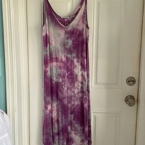 Sleeveless Purple Tie-Dye Jumpsuit Romper